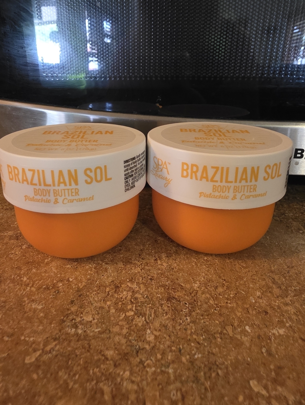 Brazilian Sol Body Butter - Pistachio & Caramel (TWO 6 OZ Jars) New
